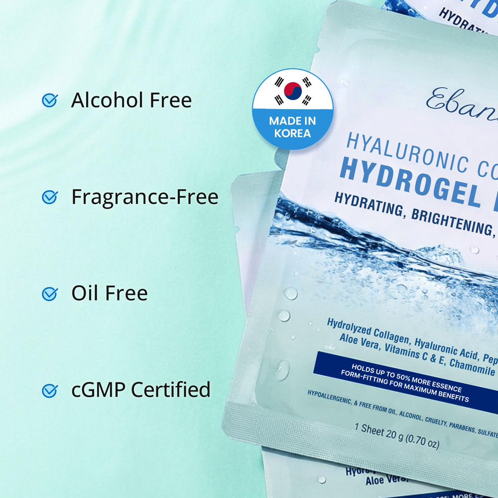 Ebanel individually wrapped mask opened to reveal saturated hydrogel sheet
