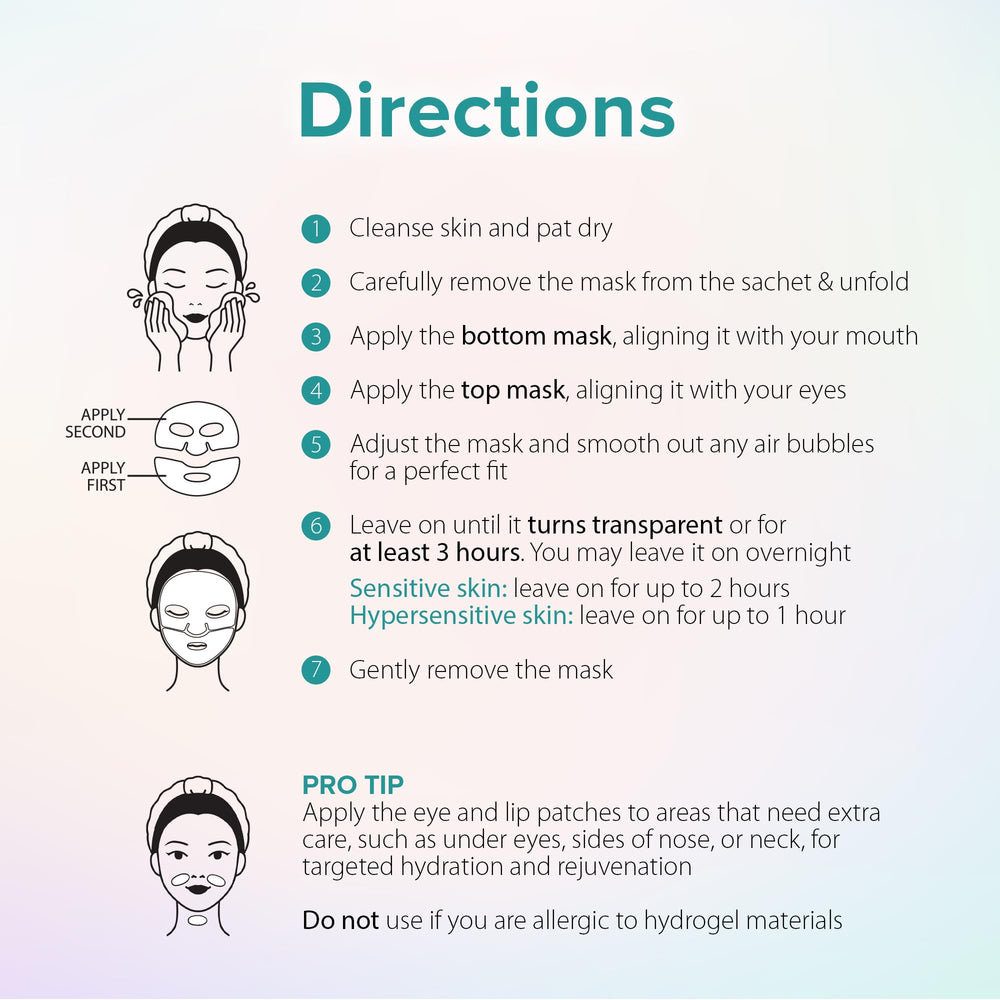 Ebanel peeled hydrogel mask showing close face contours fit