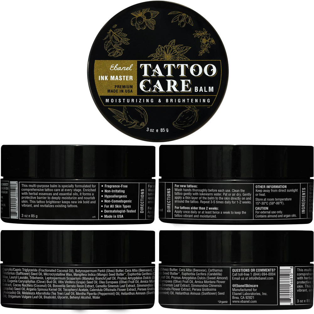 Ebanel jar inside travel pouch for on-the-go tattoo care benefit