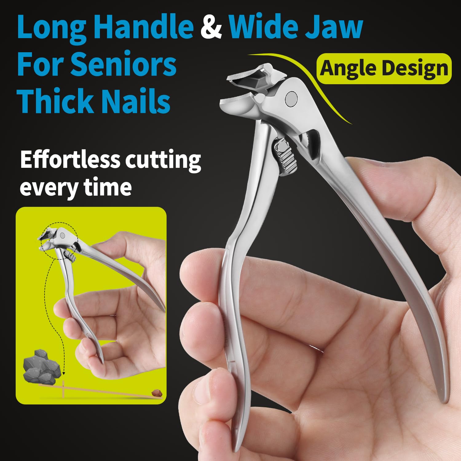 EBEWANLI integrated nail catcher holding clippings for easy cleanup