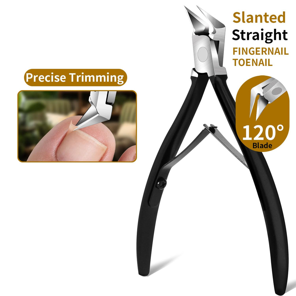 EBEWANLI tools in use on toenail demonstrating controlled trimming advantage