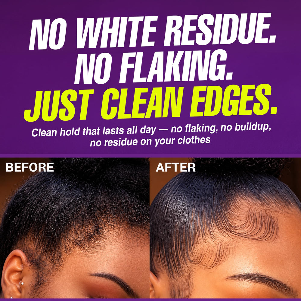 EBIN NEW YORK applied to hair edges demonstrating strong hold and sleek finish