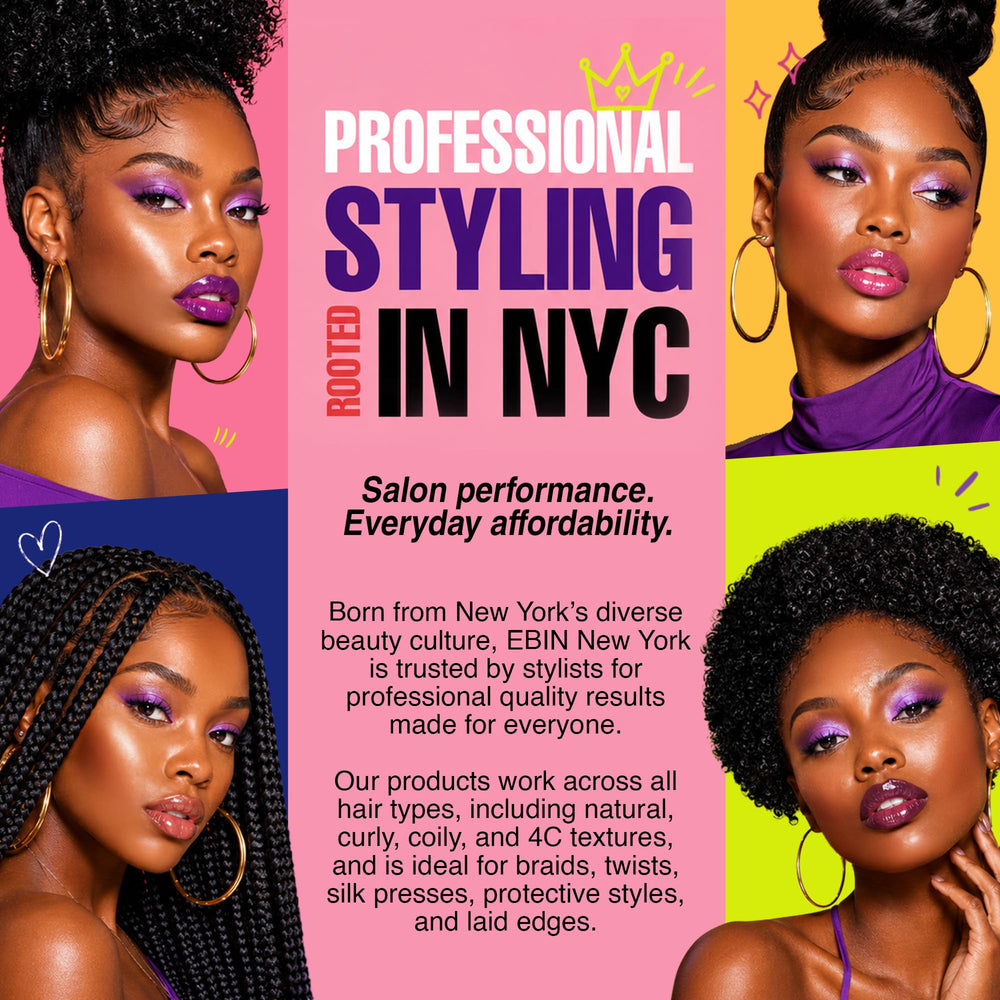 EBIN NEW YORK used on a wig hairline showing polished, natural-looking edges