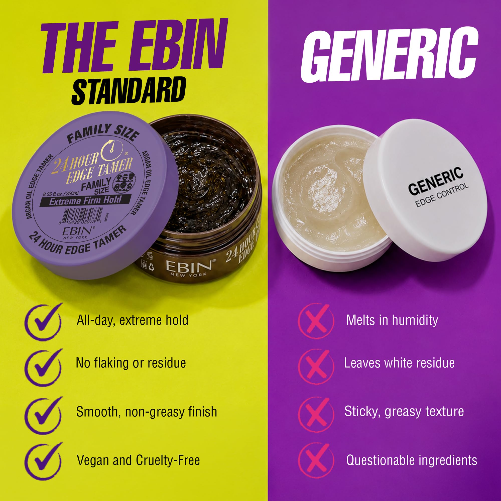 EBIN NEW YORK next to measuring tape showing 8.25 fl oz size for value