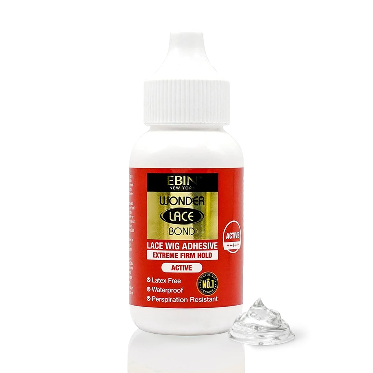 EBIN NEW YORK front bottle showing product and immediate benefit of clear hold