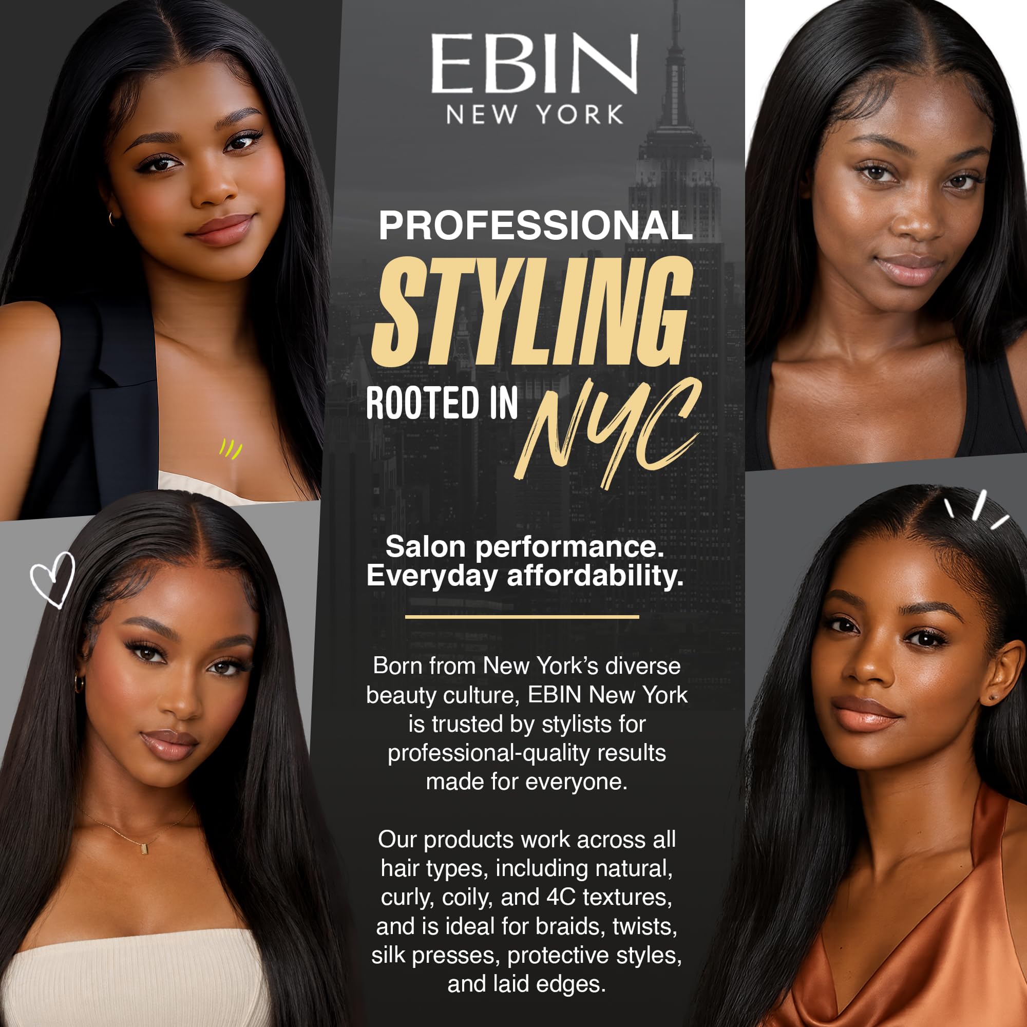 EBIN NEW YORK lifestyle model wearing a lace wig with natural hairline