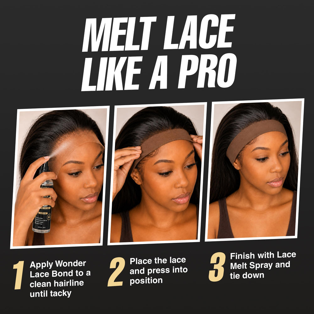 EBIN NEW YORK pressing lace into scalp showing smoother finish