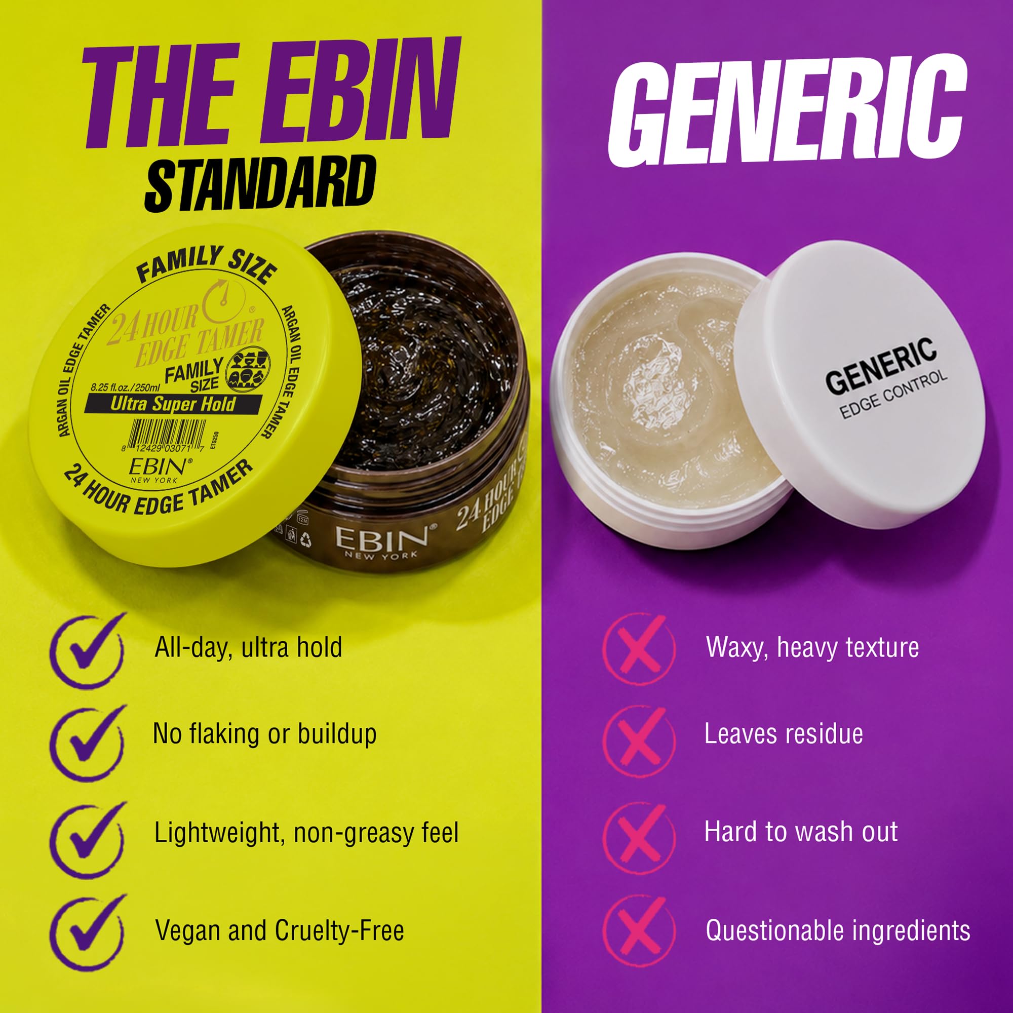 EBIN NEW YORK jar beside ruler to show true 8.25 fl oz size and value