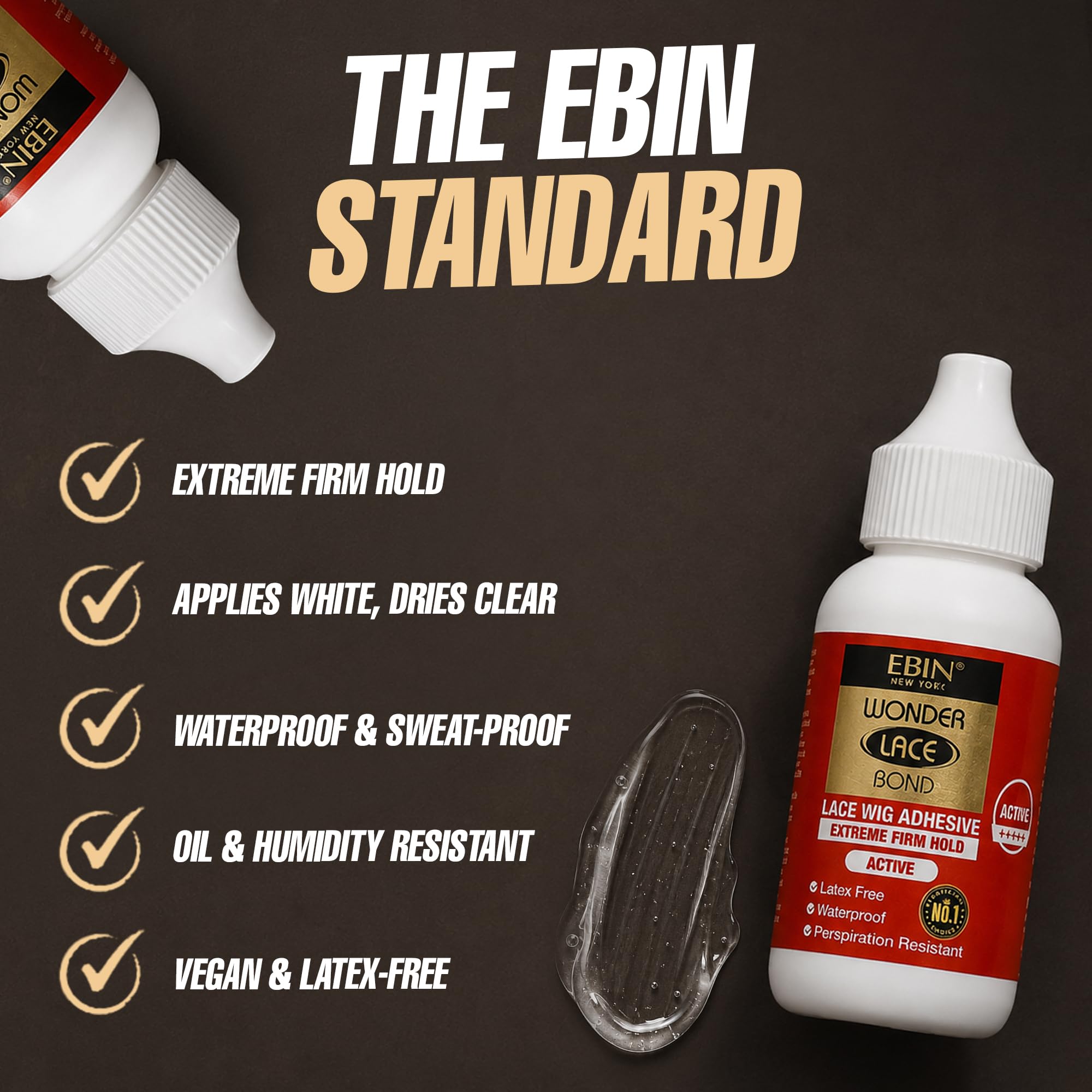EBIN NEW YORK texture drying on lace demonstrating quick-dry invisible finish