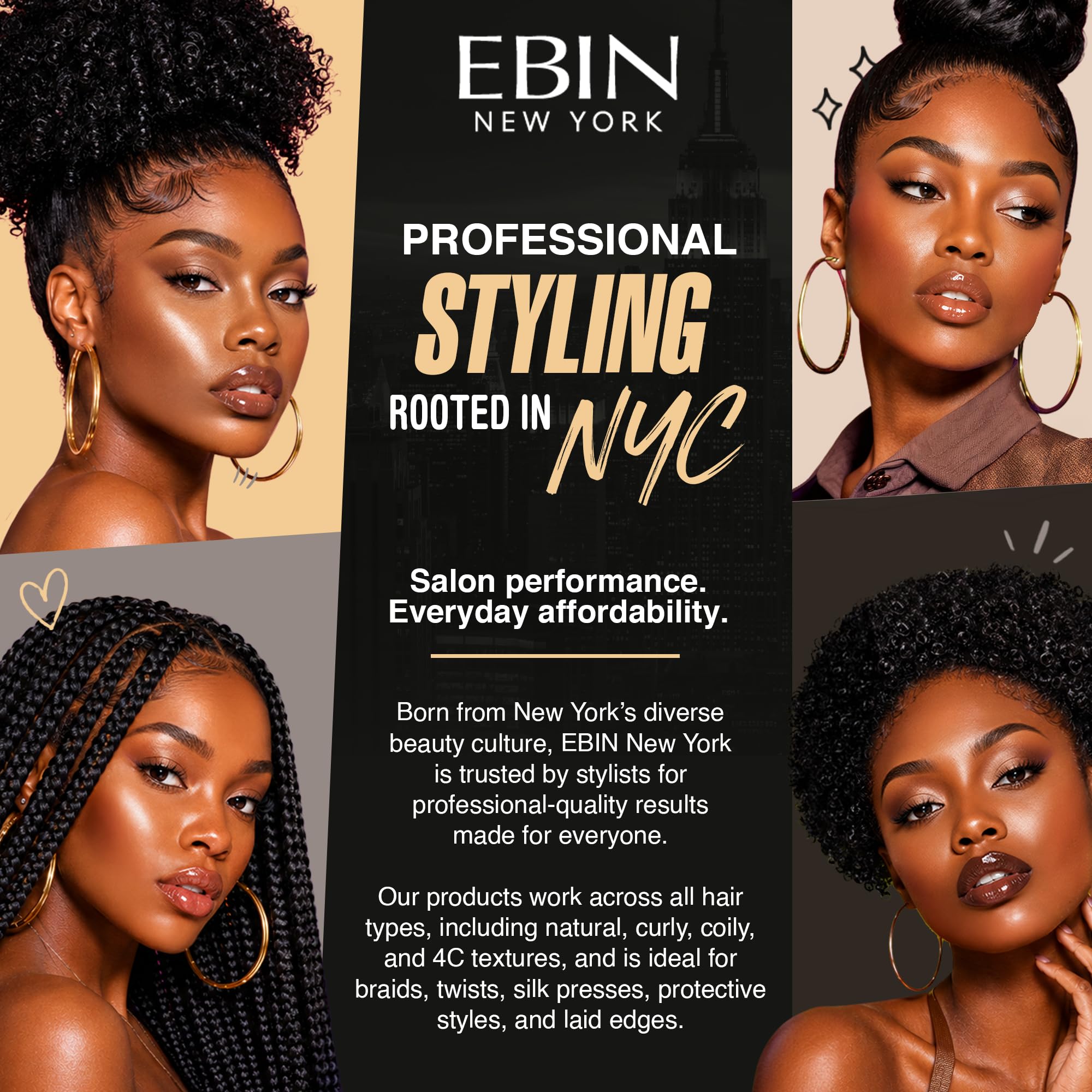 EBIN NEW YORK vanity lifestyle shot showing confident wear and long-lasting hold