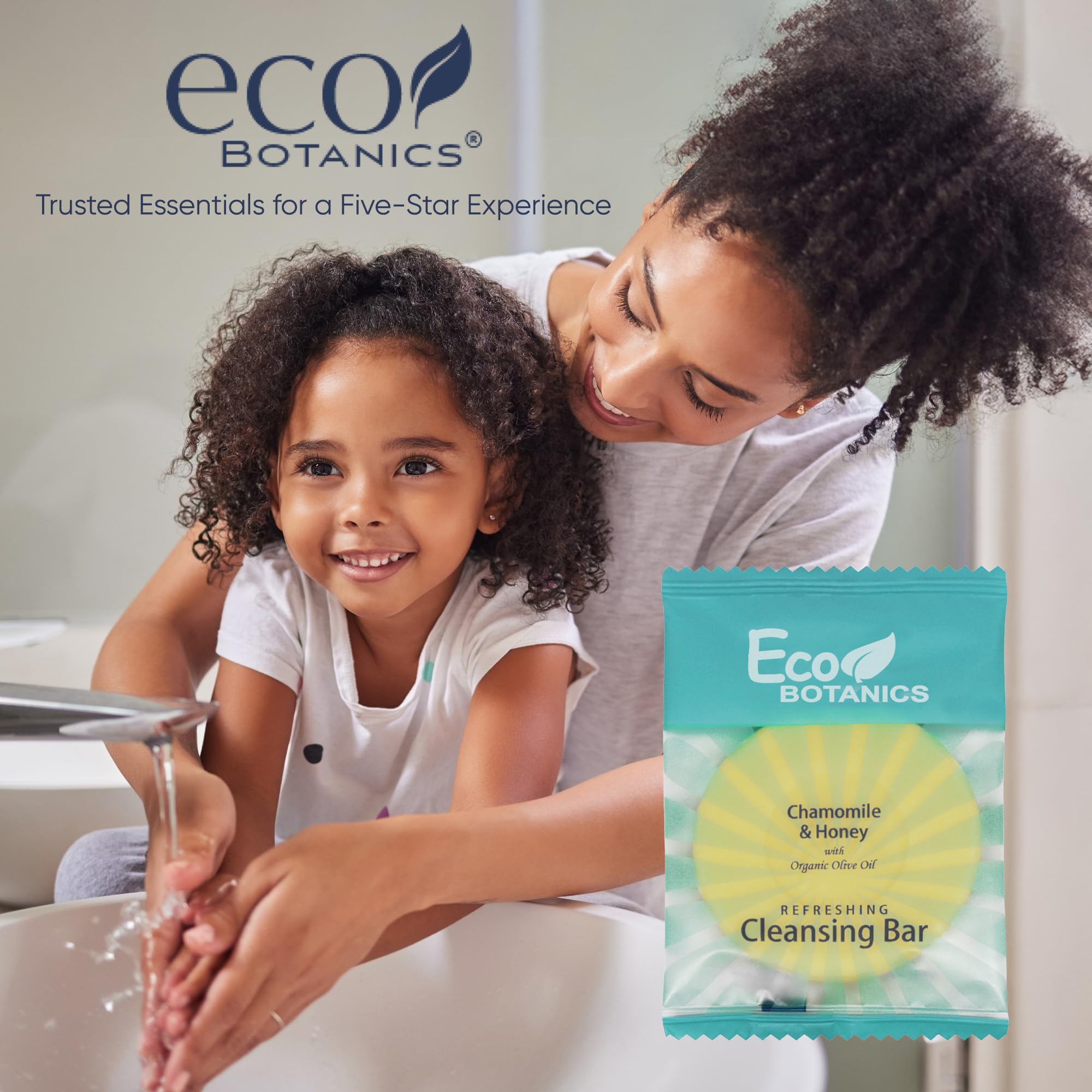 Eco Botanics ingredients display with olive honey aloe illustrating gentle formula