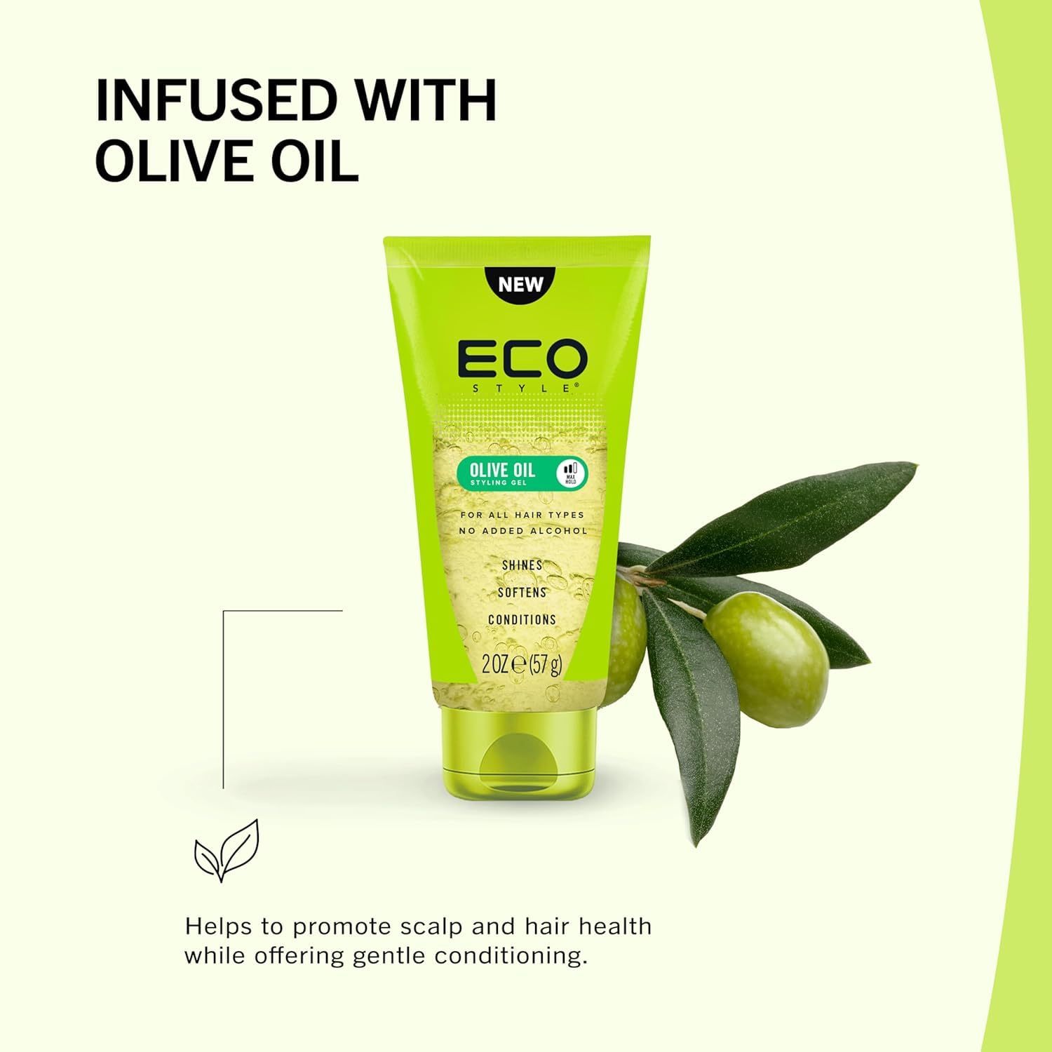 Eco Style edge styling before and after showing defined, frizz-free edges