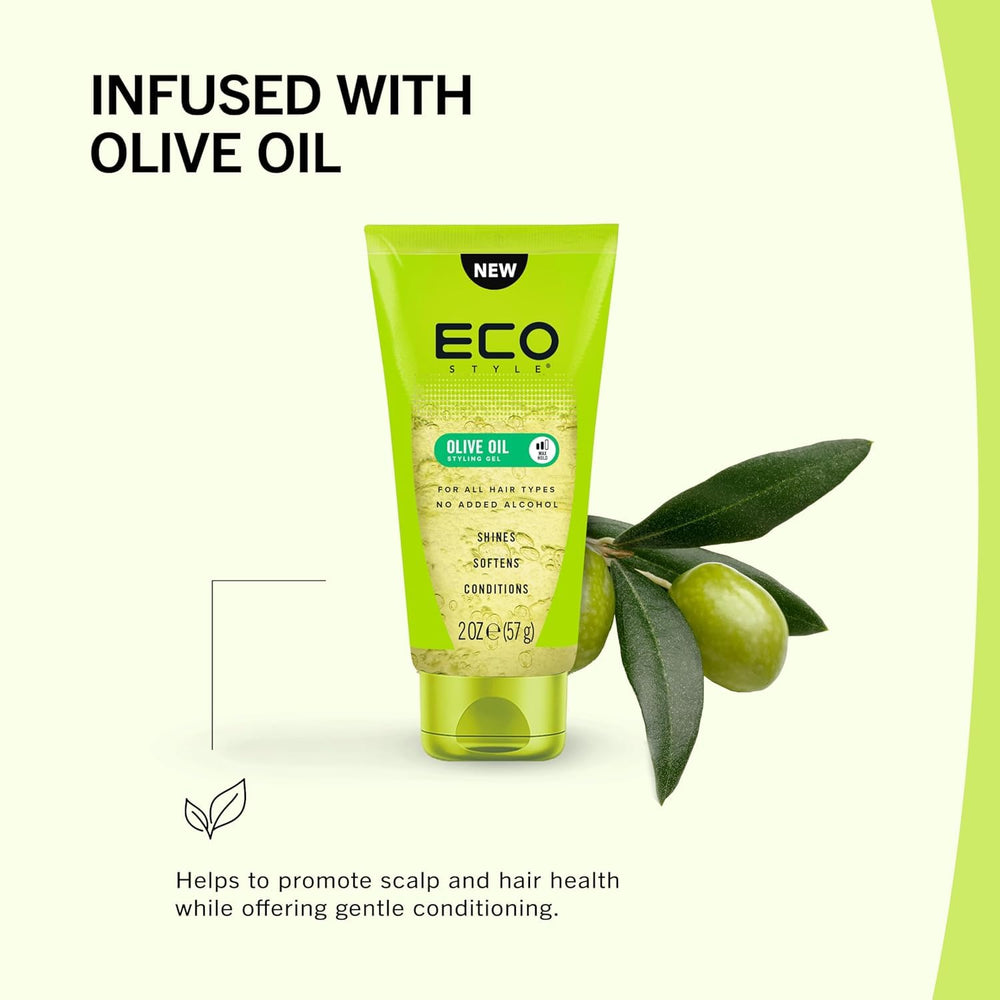 Eco Style edge styling before and after showing defined, frizz-free edges