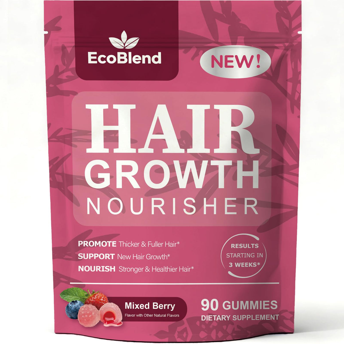 EcoBlend bottle front view showing label and quantity for easy identification