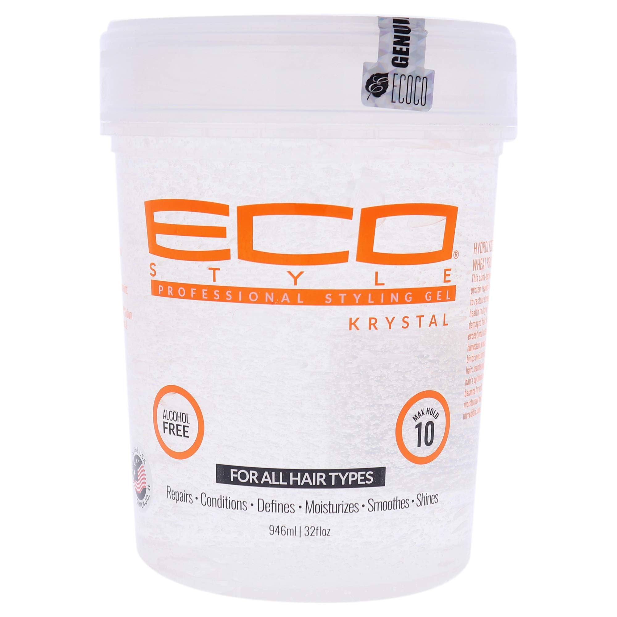 ECOCO clear Krystal 32oz jar front view showing size and label for long-lasting hold