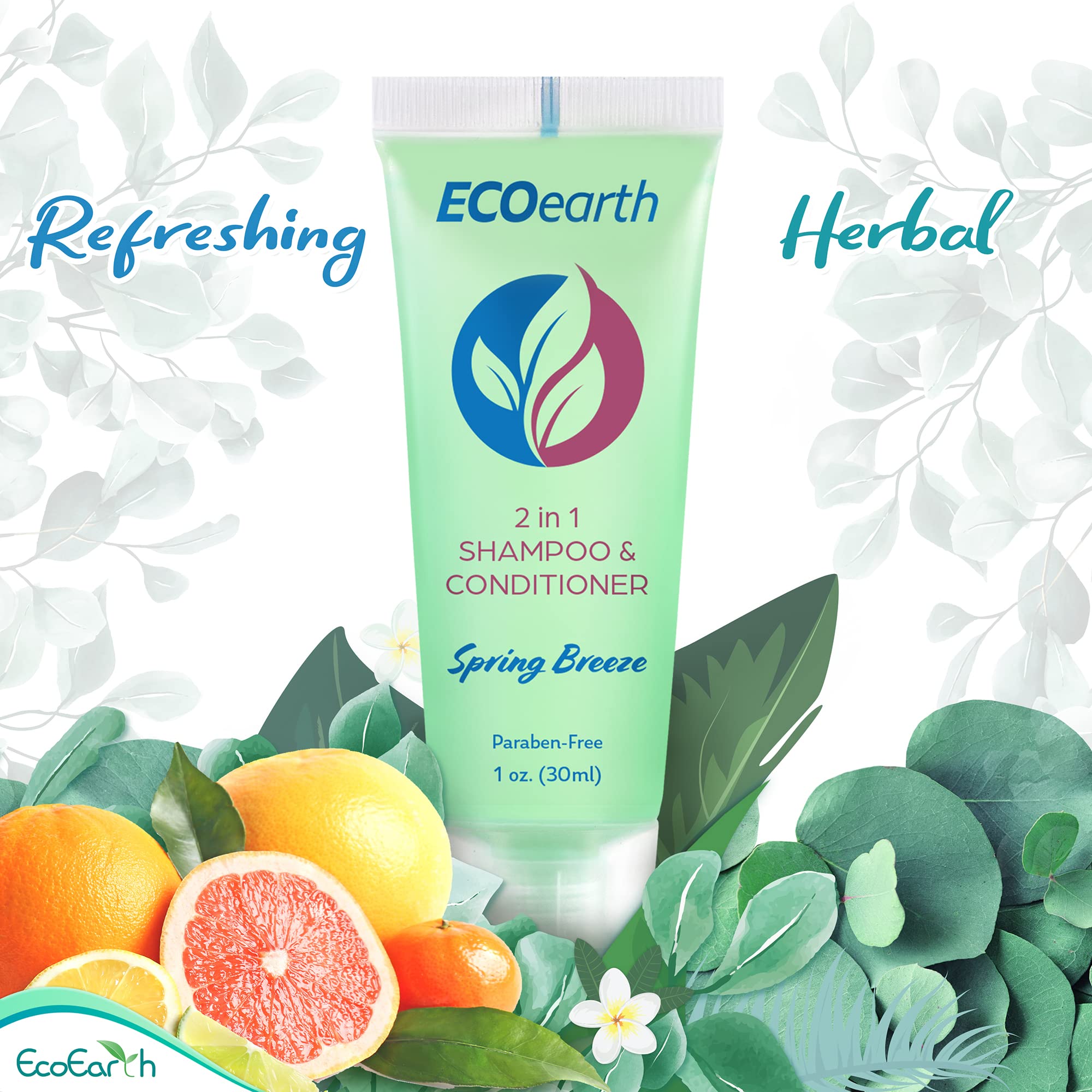 EcoEarth bottle placed in travel kit showing TSA-friendly size and leak resistance