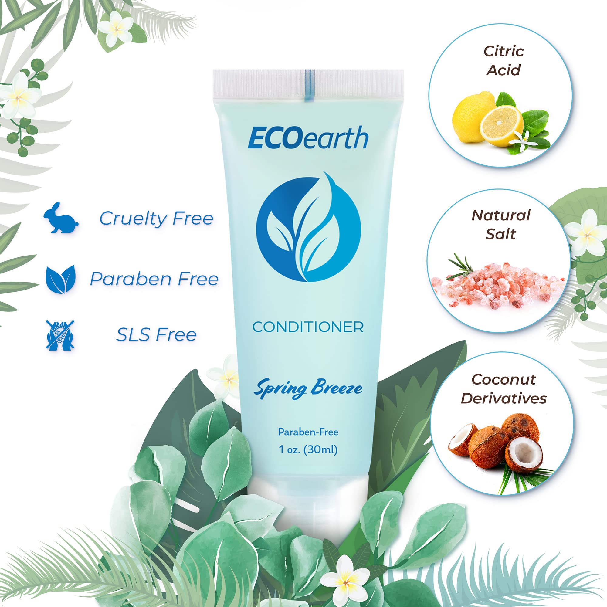 EcoEarth tube cap close-up highlighting leak-proof design and easy dispensing benefit