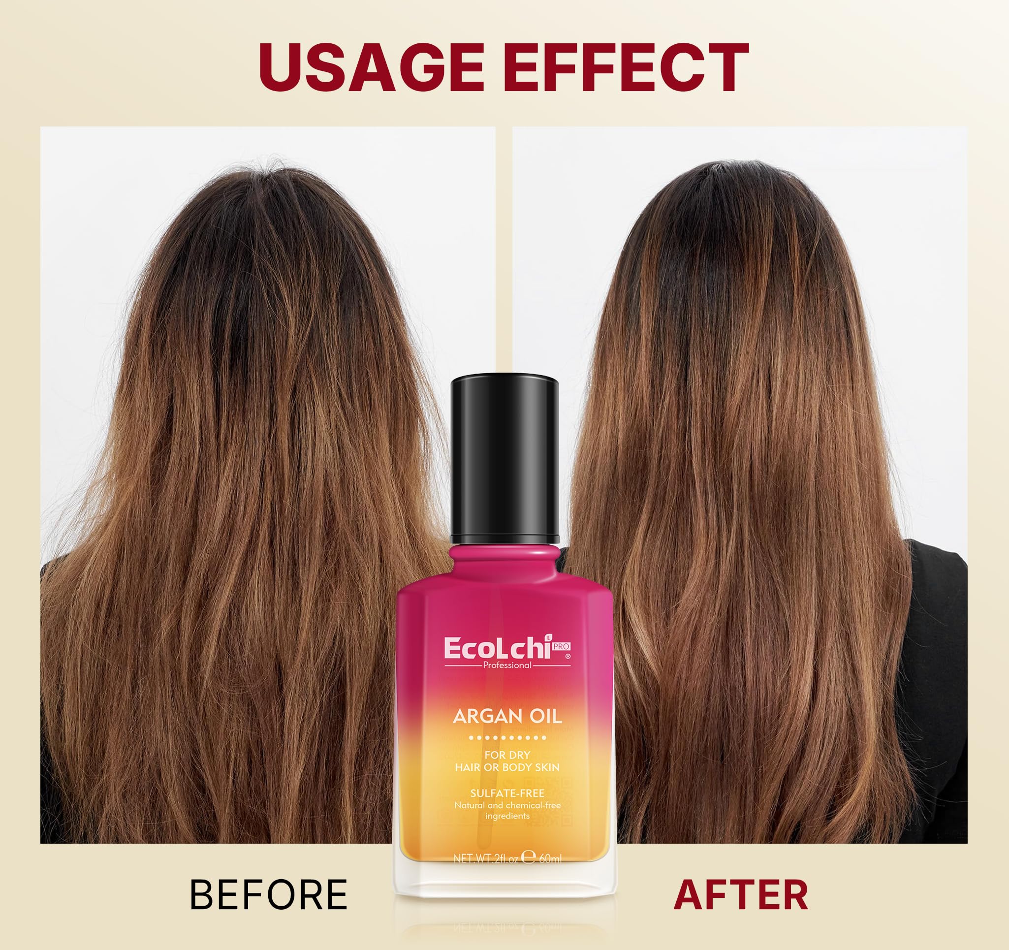 ECOLCHIPRO label closeup focusing on cold‑pressed and paraben‑free benefits