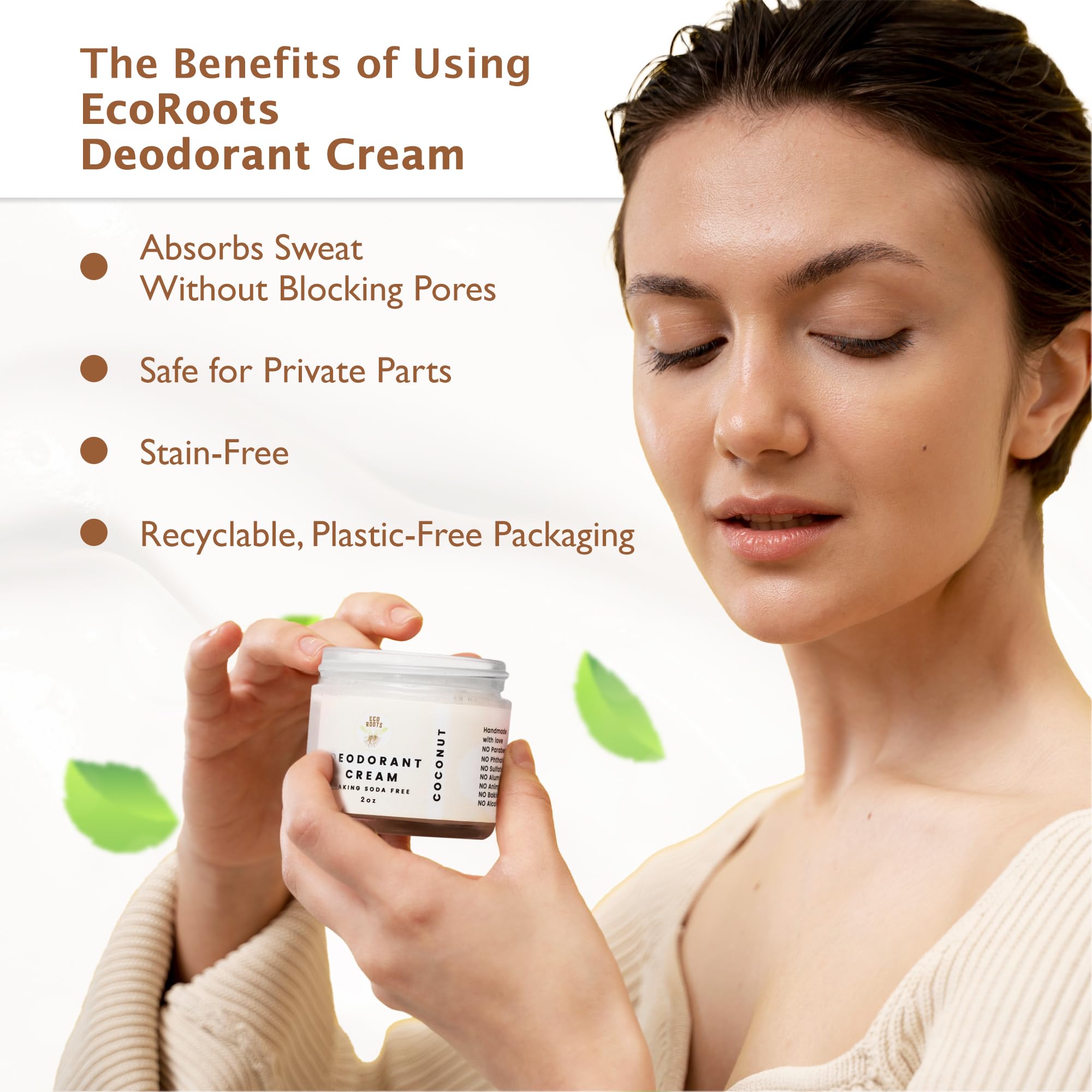 ECO ROOTS application on fingertips demonstrating easy-to-apply benefit