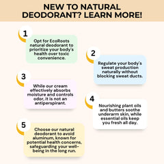 EcoRoots cream on fingertips demonstrating small-amount application for lasting freshness