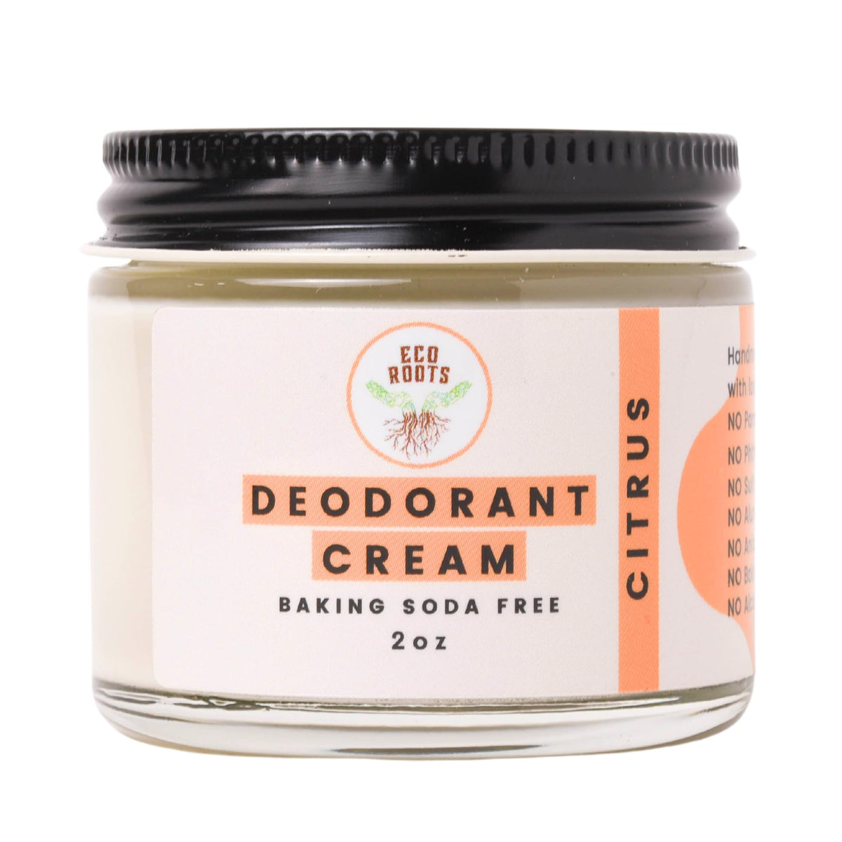 ECO ROOTS jar front view showing label and natural cream benefit