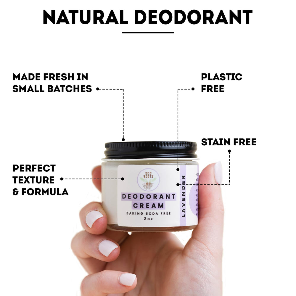 EcoRoots deodorant displayed on bathroom shelf creating a calm skincare routine