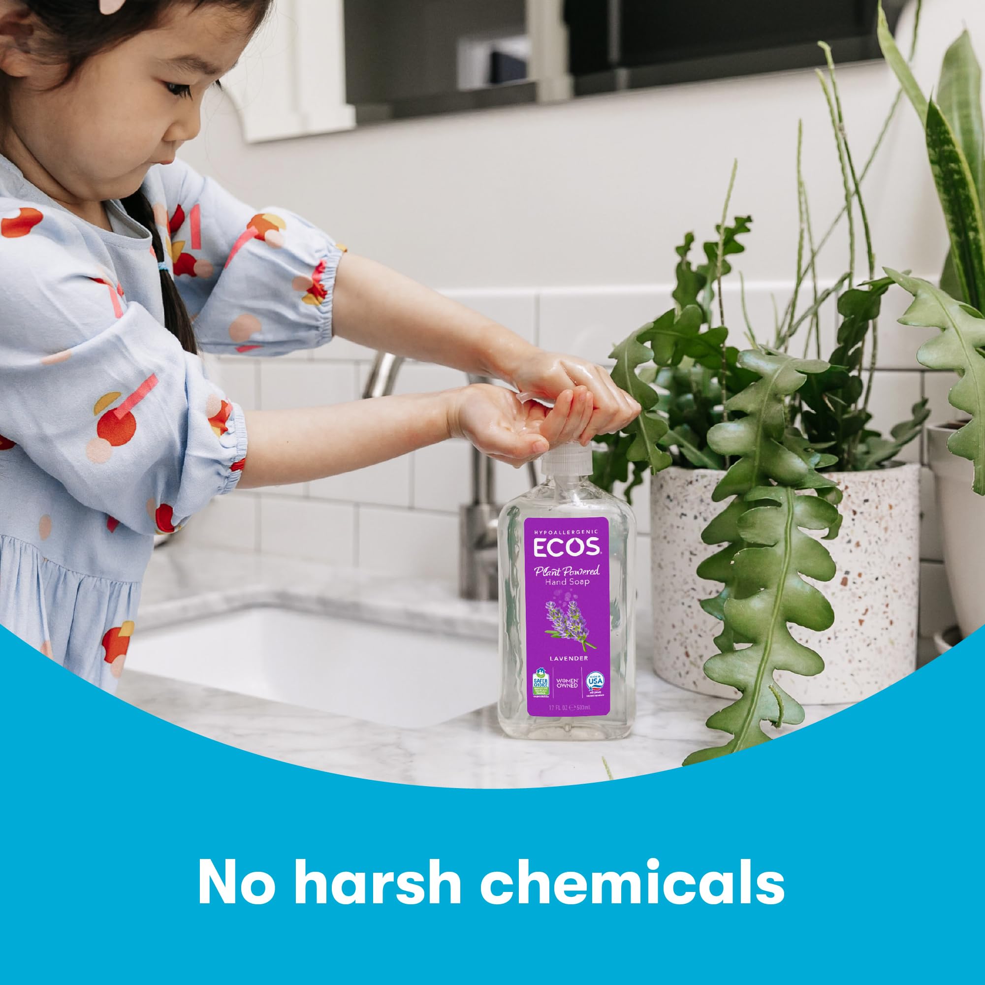 ECOS label close-up highlighting Safer Choice and vegan benefits