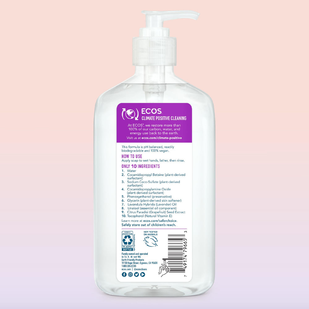 ECOS pump detail delivering measured soap and easy dispensing benefit