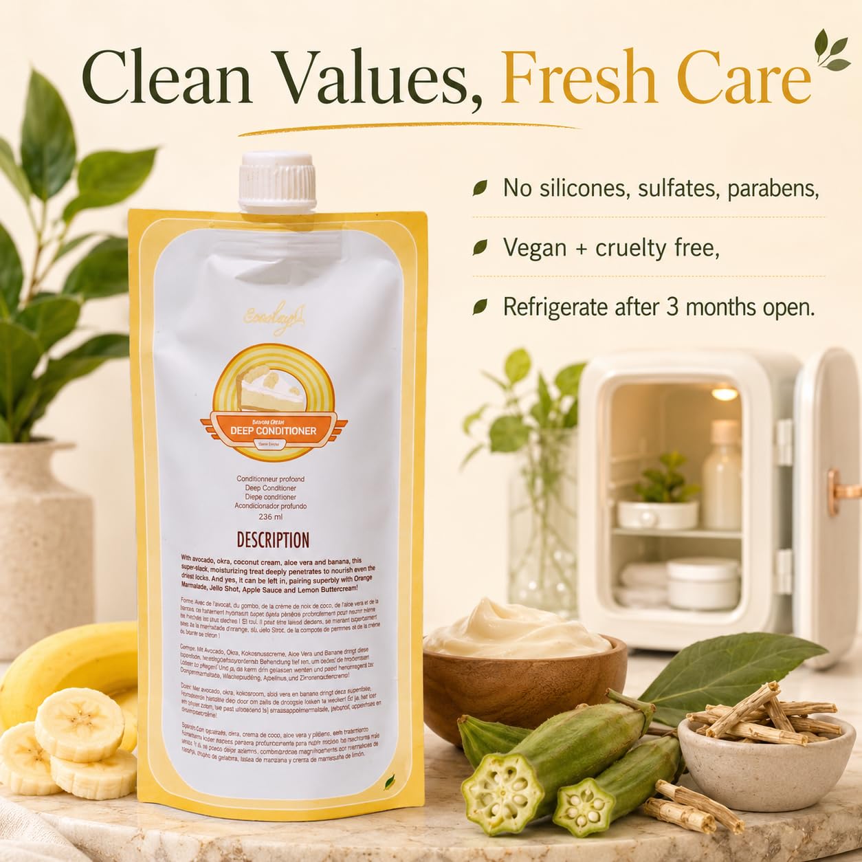 Ecoslay label close-up listing plant-based ingredients for transparency