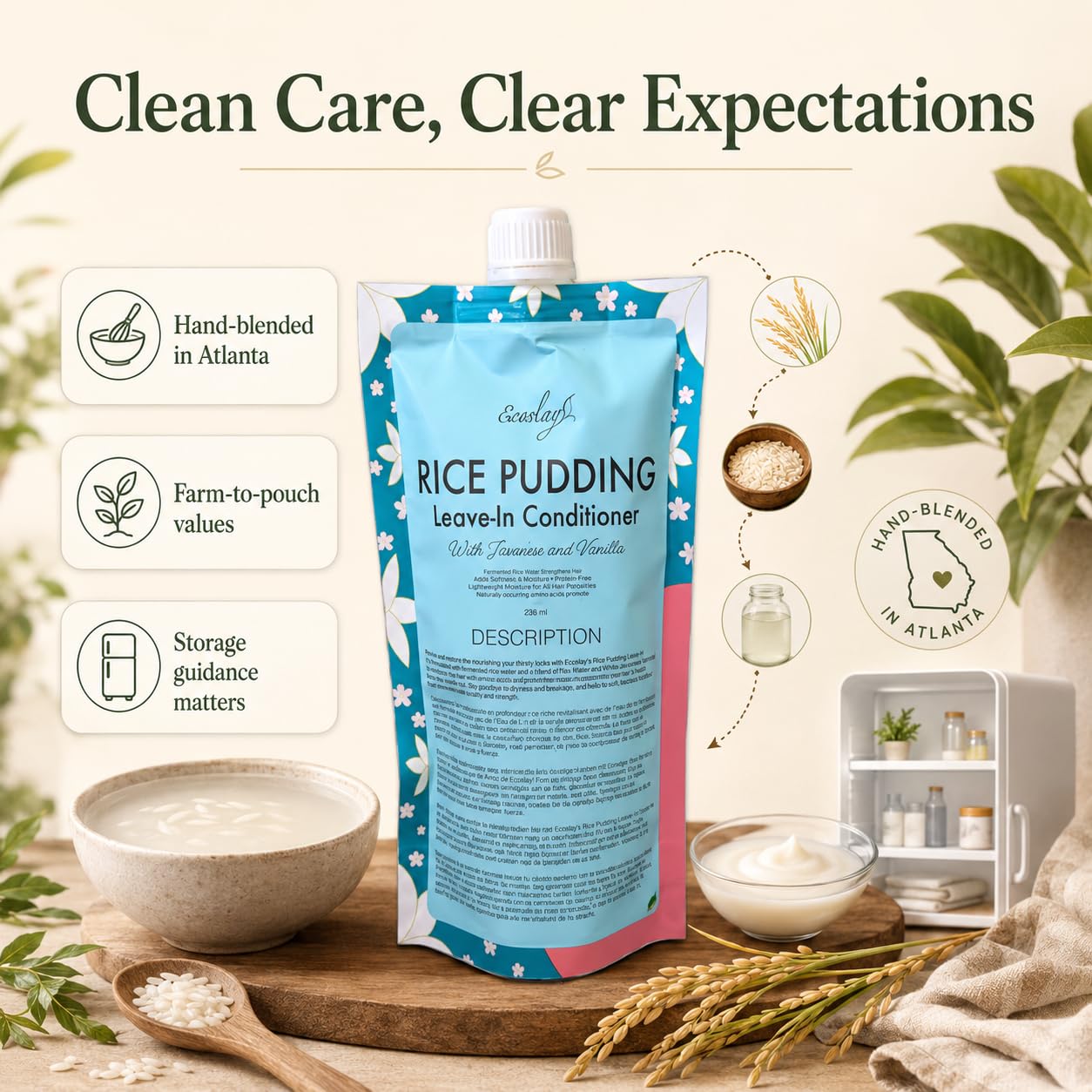 Ecoslay eco-friendly packaging detail emphasizing sustainable brand commitment