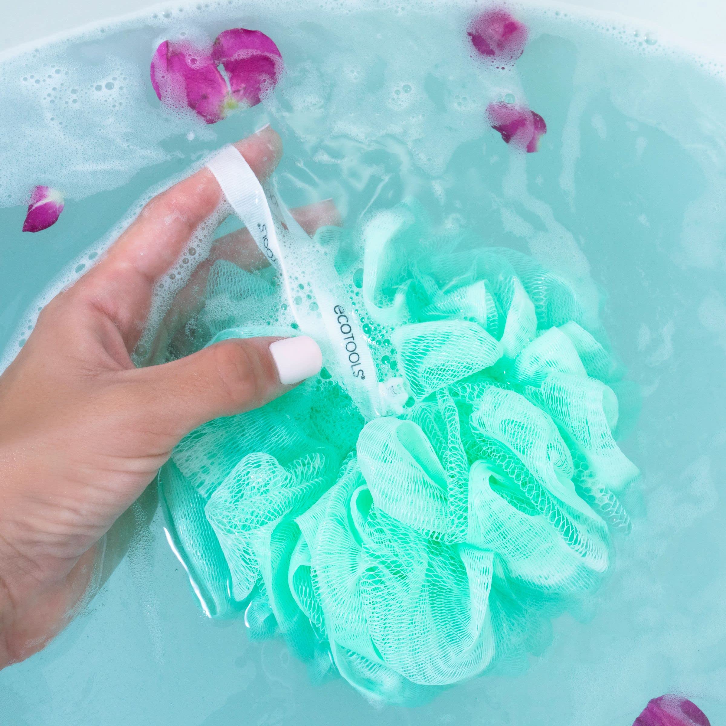EcoTools hanging ribbon detail for quick drying and extended hygiene benefit