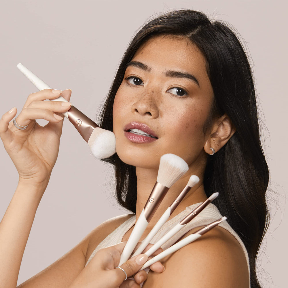 EcoTools pointed concealer brush tip for precise under-eye and spot coverage