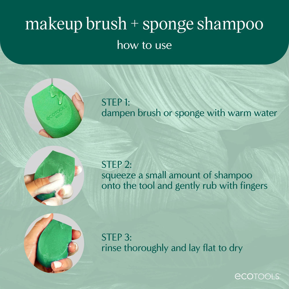EcoTools washing a beauty sponge to restore softness and performance