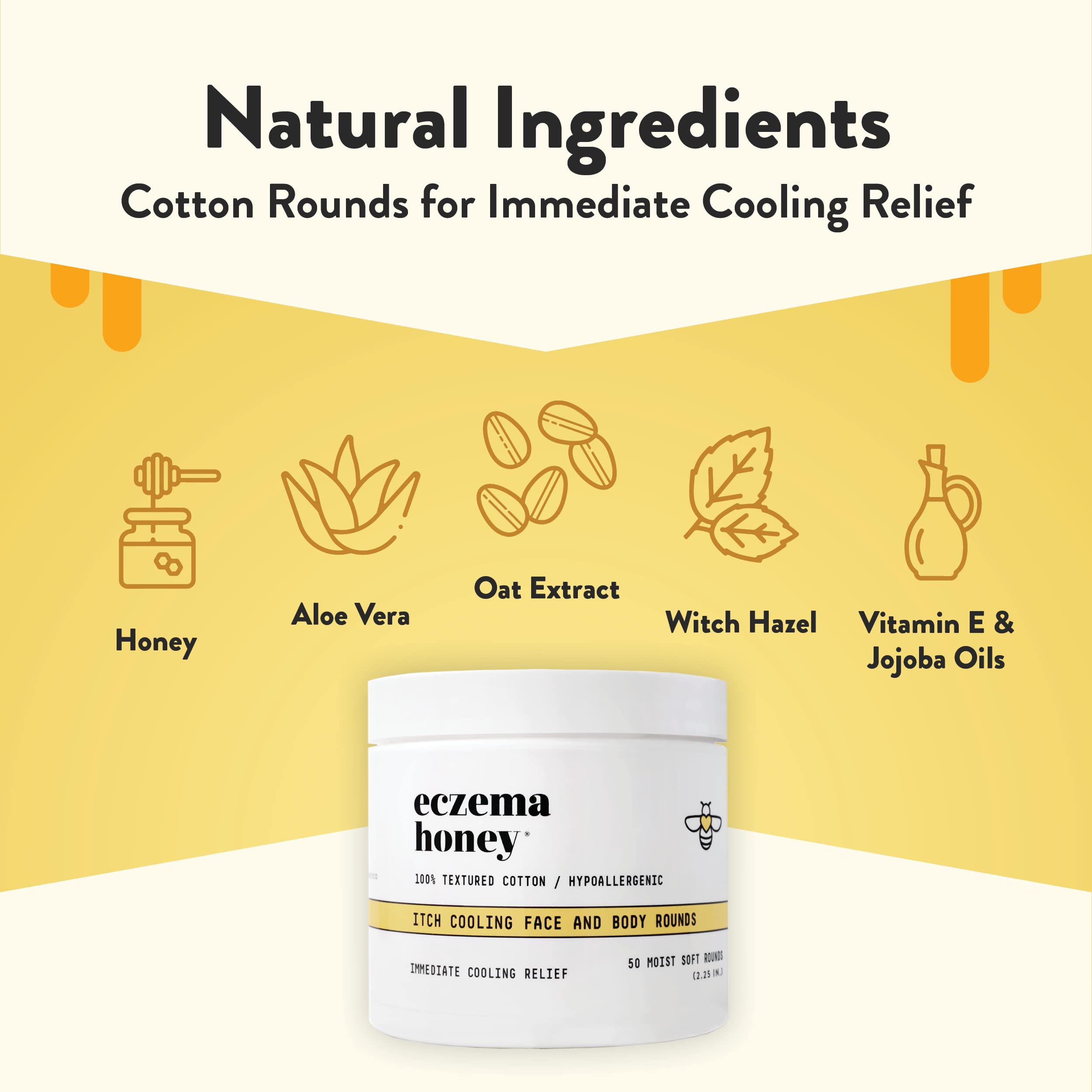 ECZEMA HONEY single round close-up highlighting softness and ready-to-use formula