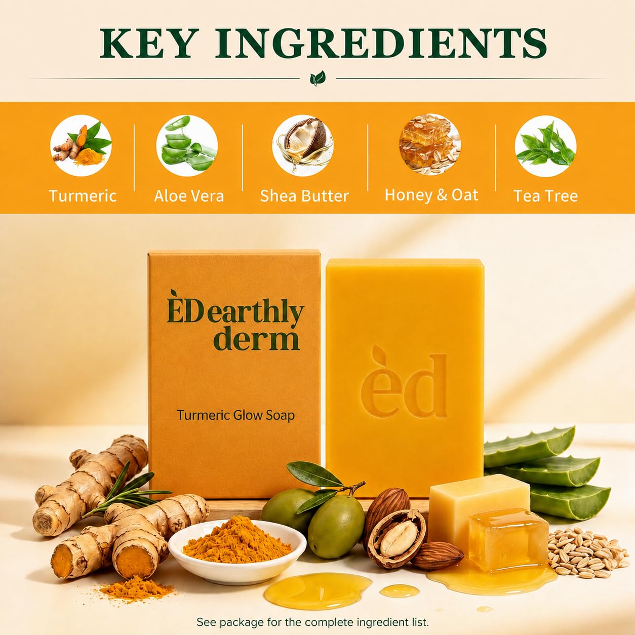 ED EARTHLY DERM HONAVE bar in hand showing size and travel convenience