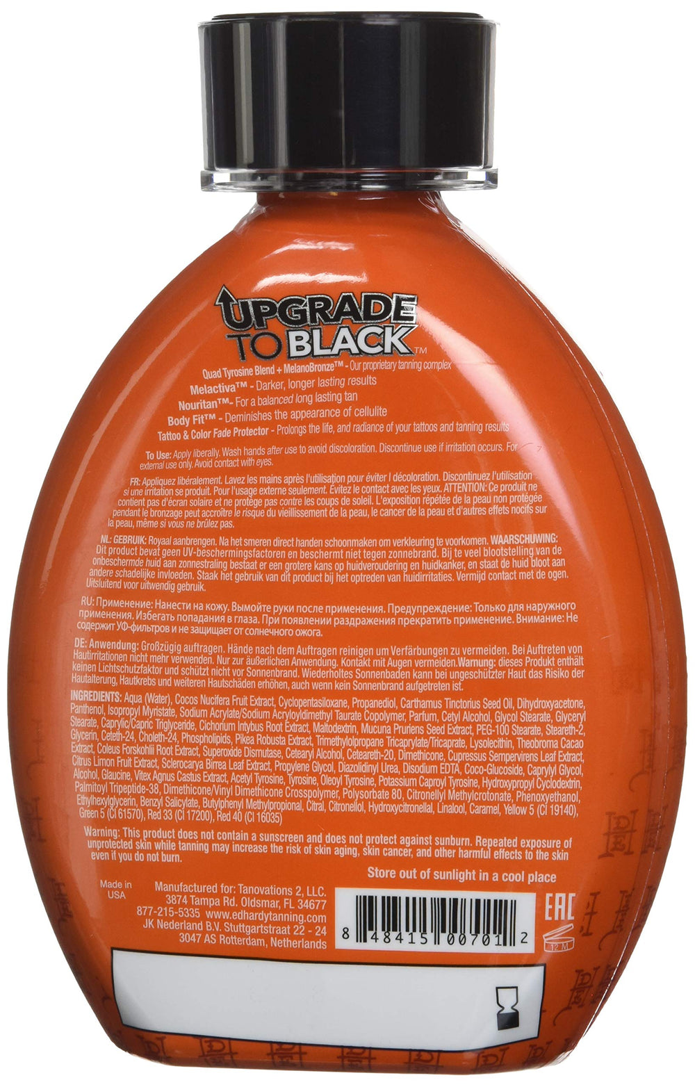 Ed Hardy lotion texture close-up showing rich color and smooth absorption