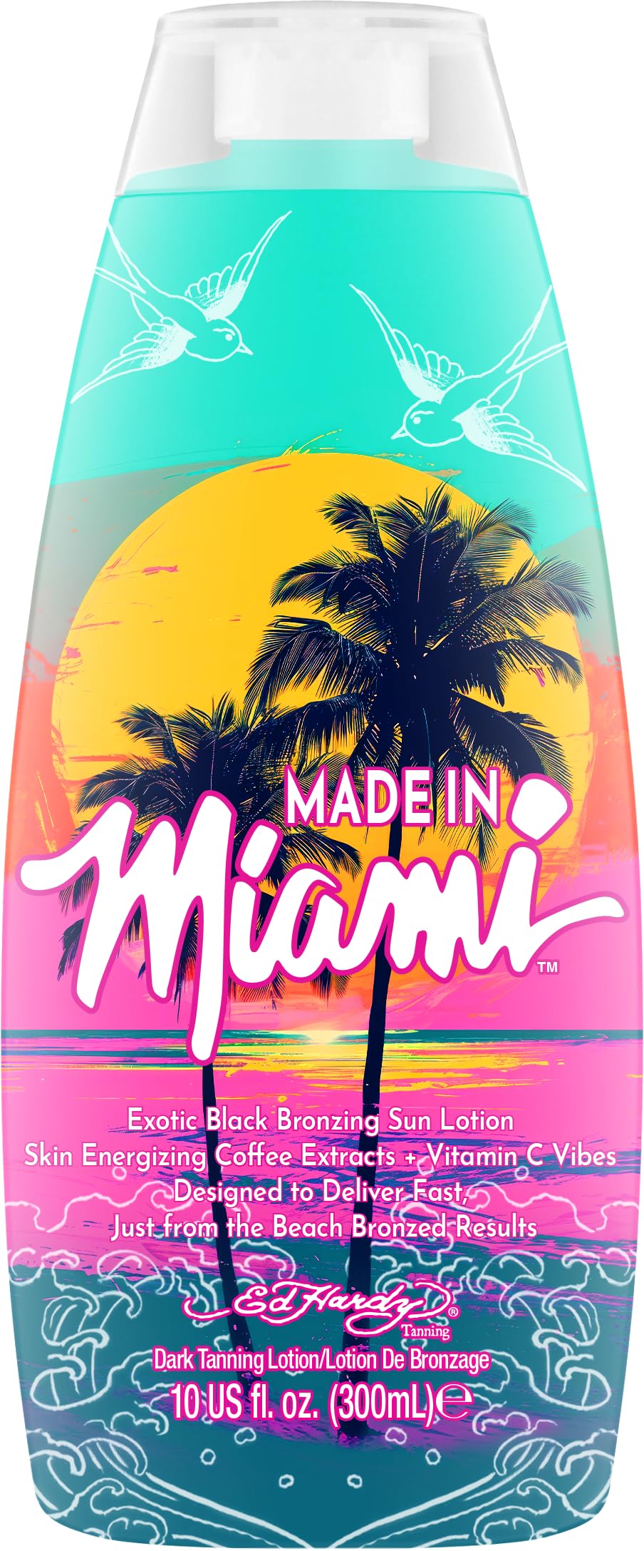 ED HARDY front packaging showing bold label and bronzer promise, appealing shelf presence