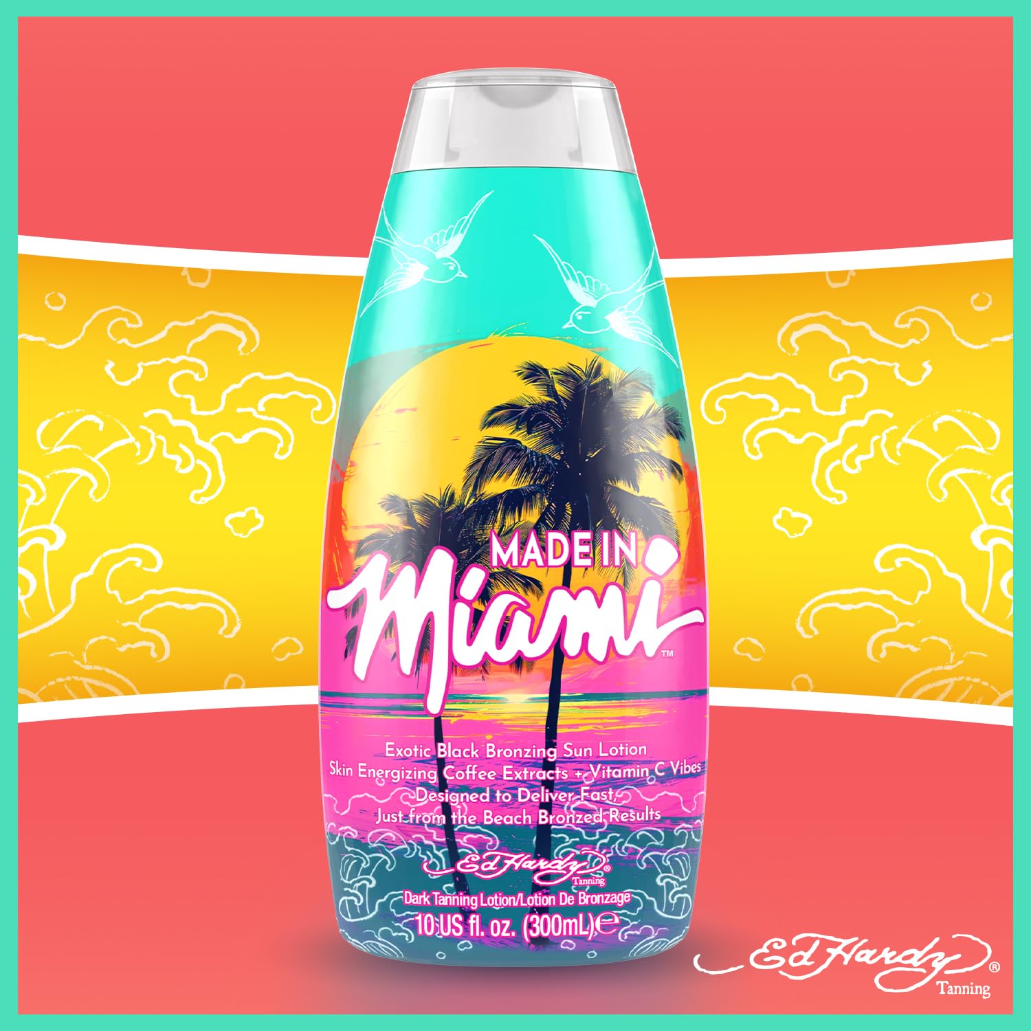 ED HARDY ingredients label highlighting botanicals and DHA for informed purchasing