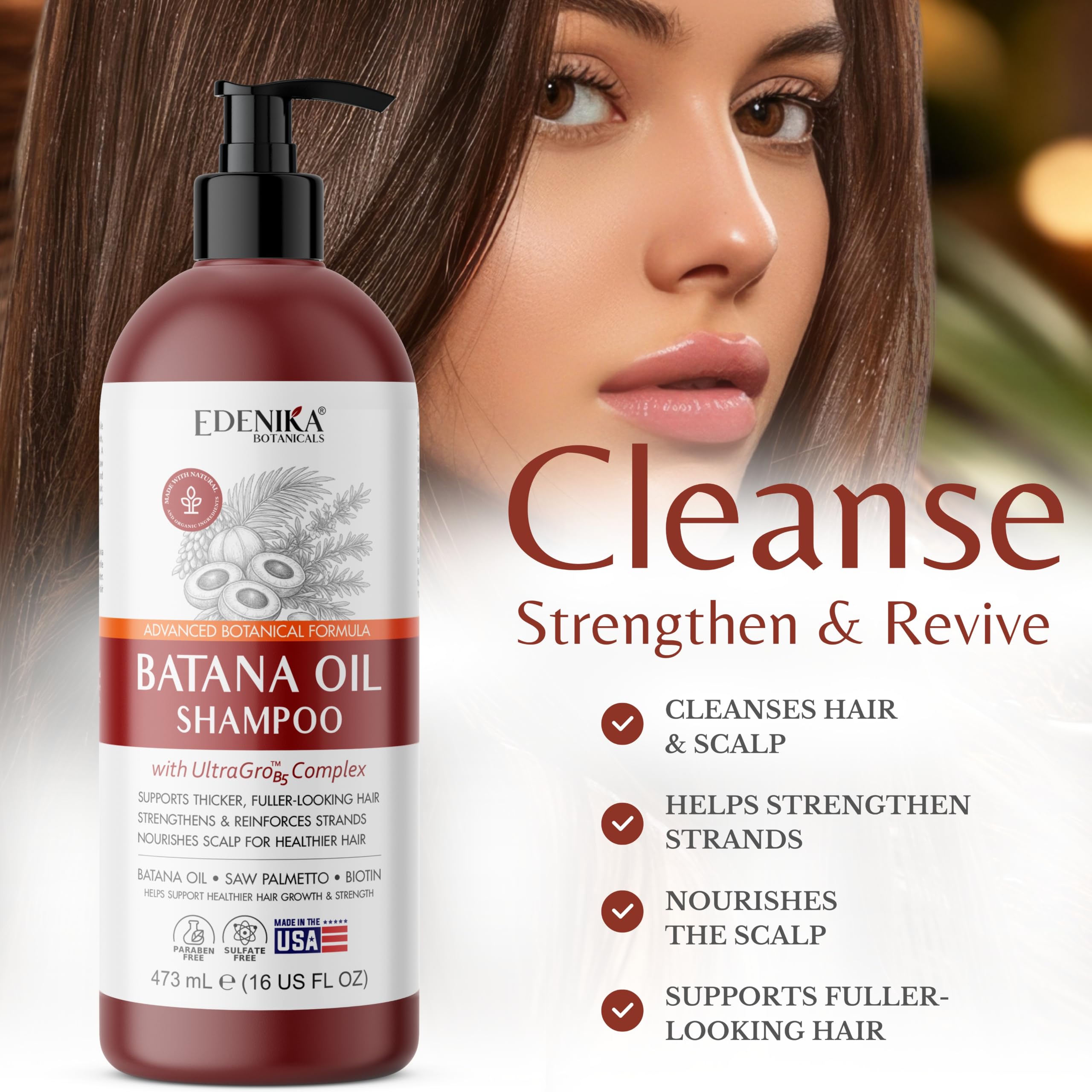 EDENIKA BOTANICALS pump dispensing shampoo for easy use
