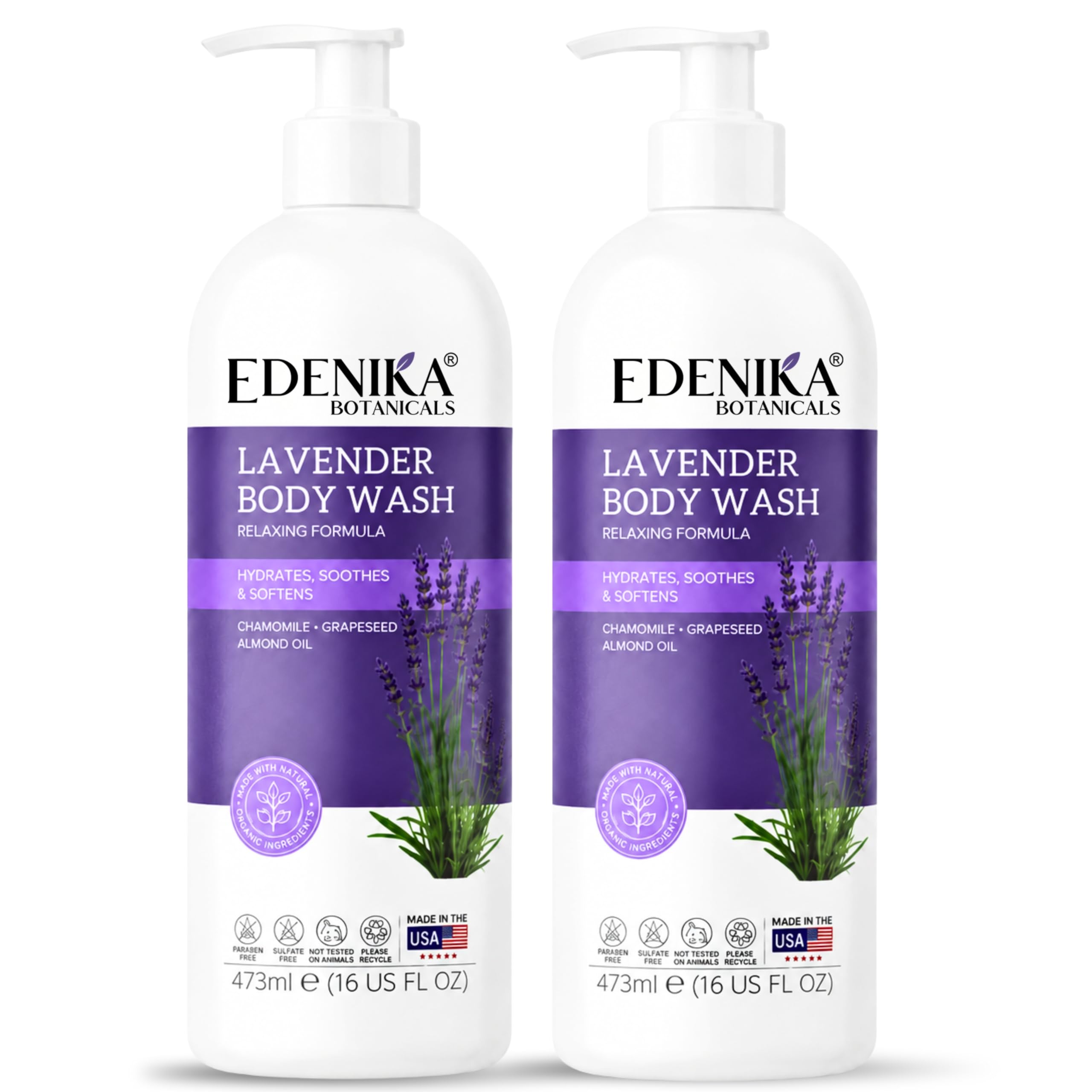 EDENIKA BOTANICALS bottle next to a ruler showing the 16 fl oz scale