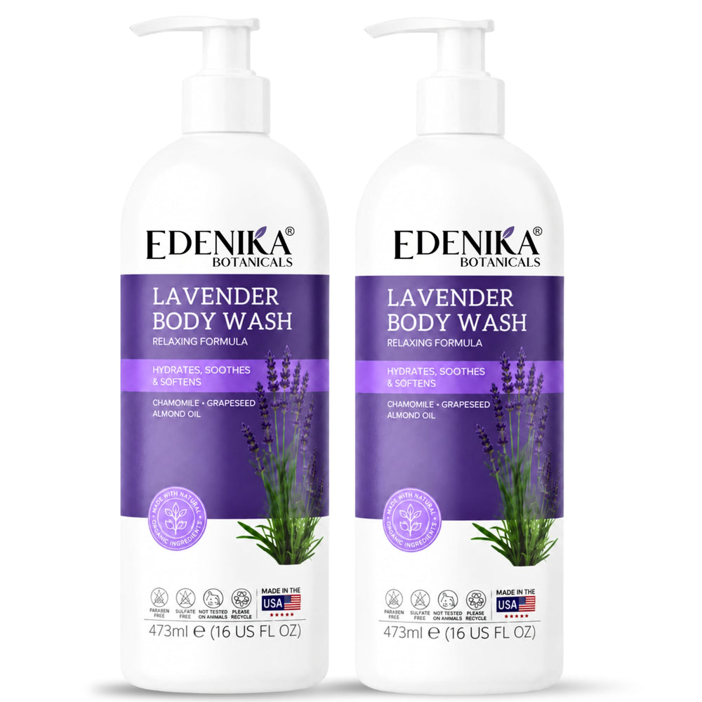 EDENIKA BOTANICALS bottle next to a ruler showing the 16 fl oz scale