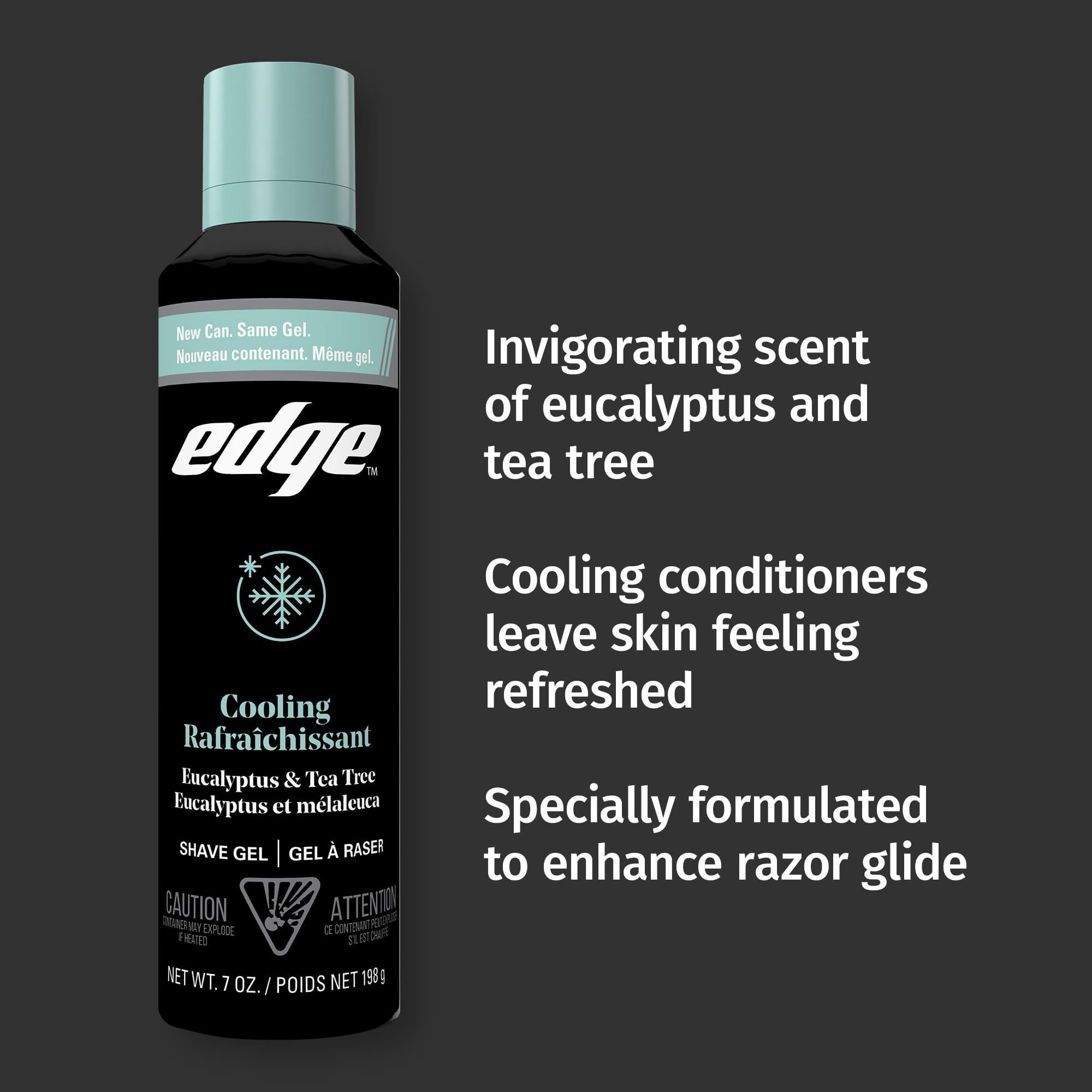 Edge gel applied on face demonstrating cooling finish for comfortable shave