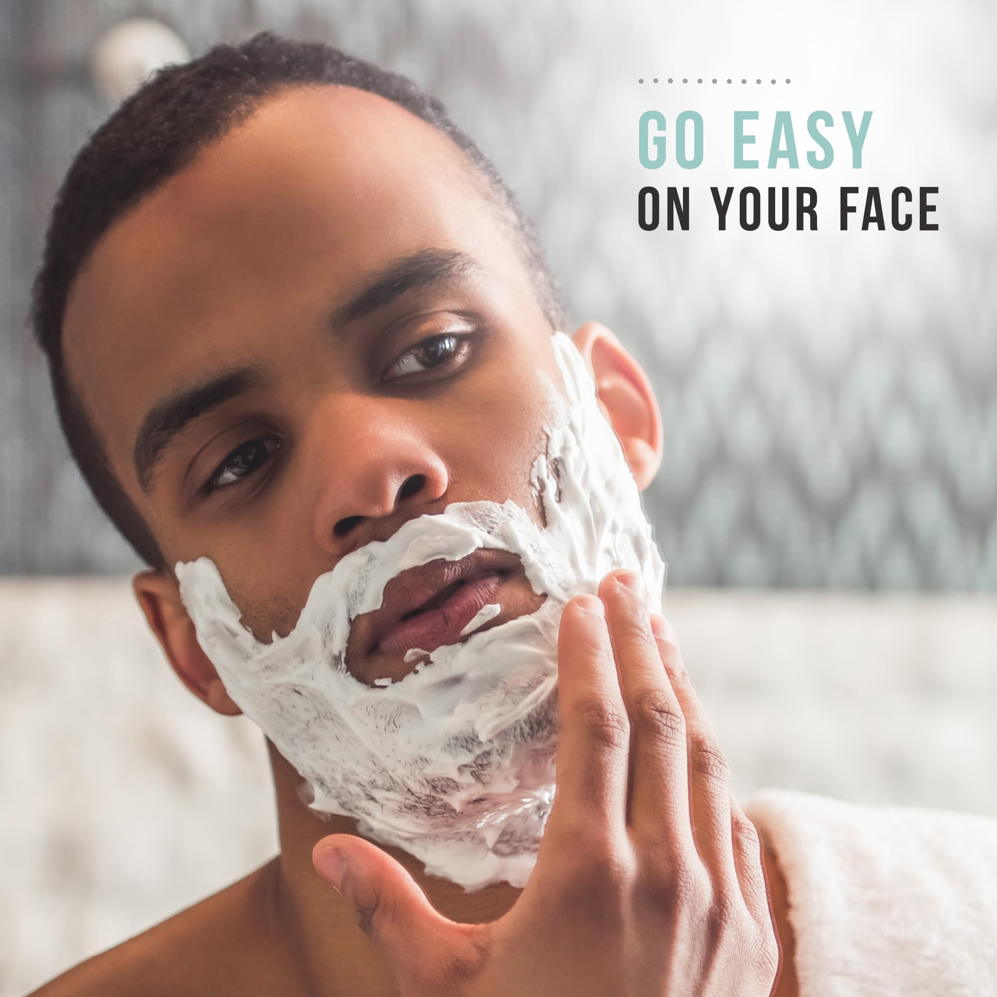 Edge in bathroom lifestyle setting showing refreshed post-shave appearance