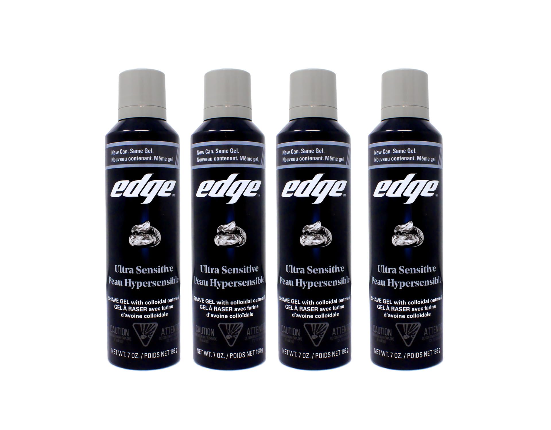 Edge bottle front packaging showing fragrance-free gel and soothing benefits