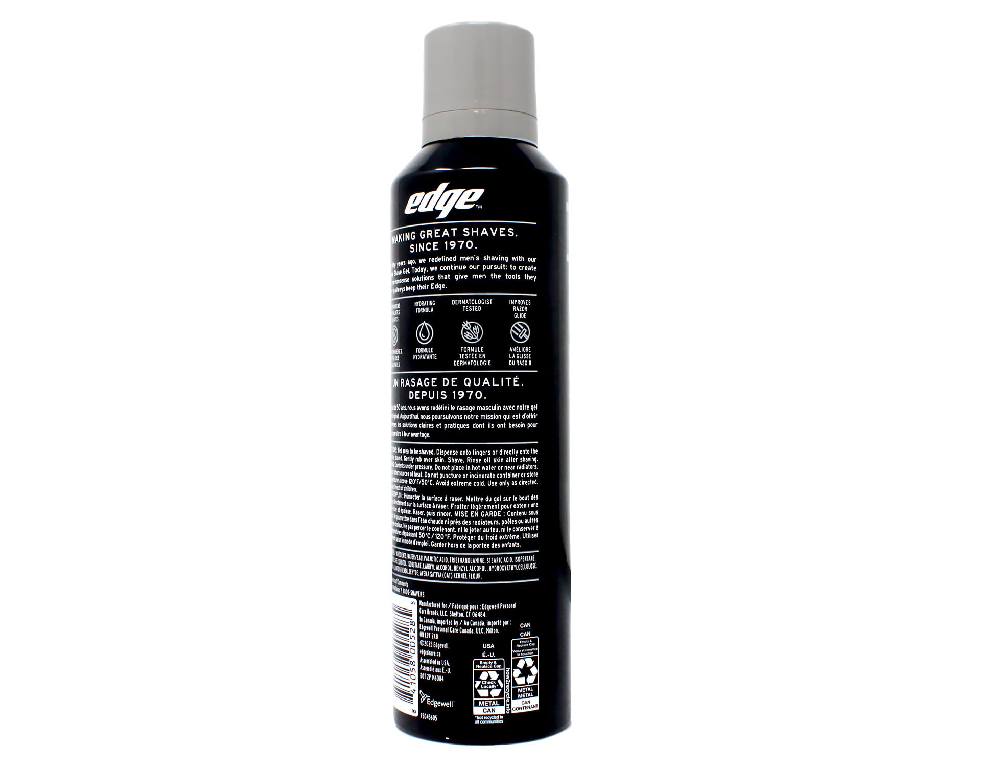 Hand holding Edge 7 oz can to illustrate size and travel-friendly scale