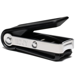 EDJY black front view showing sleek clipper and neat profile, precise control
