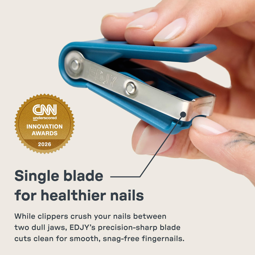 EDJY blade closeup highlighting surgical-grade steel for clean cuts