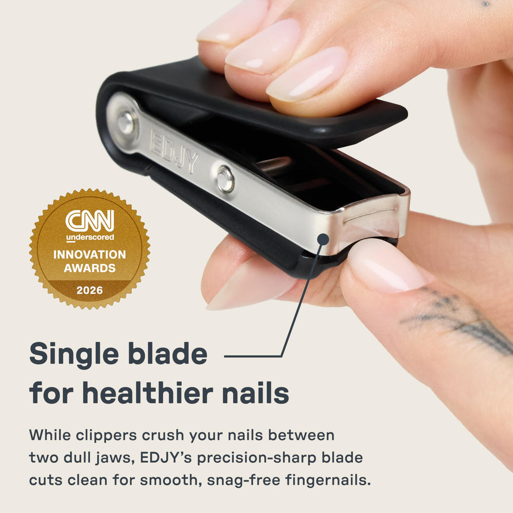 EDJY close-up blade edge highlighting surgical-grade steel and clean cuts