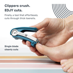 EDJY closeup of single blade highlighting surgical-grade edge for clean cuts