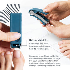 EDJY ergonomic lever angle illustrating reduced hand effort and better control